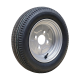 Luchtband + wiel 5.00-10 V-47 6PR + 3.50Bx10H2 ET-2.1 60/100/4 80 M staal zilvergrijs