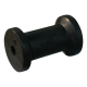 Kielrol rubber zwart Ø77mm 121mm Ø17