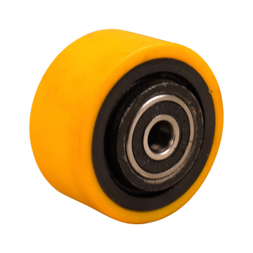 Los wiel 100 mm gegoten polyurethaan op gietijzeren velg, 500 kg, asgat 20 mm