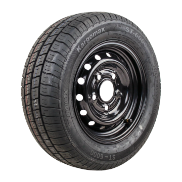 Luchtband + wiel 185/60 R12C Kargomax ST-6000 M+S + 5½Jx12H2 ET30 67/112/5 104/101 N staal zwart