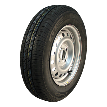 Luchtband + wiel 155/80 R13 Kargomax XL ST-4000 M+S + 4½Jx13H2 ET30 57/100/4 84 N staal zilvergrijs