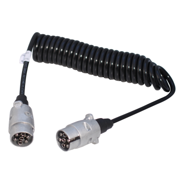 Spiraalkabel 7-polig 3,5m, aluminium stekkers