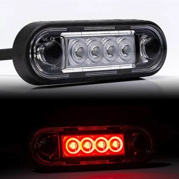 LED breedtelicht rood, 150mm open eind 12-24V