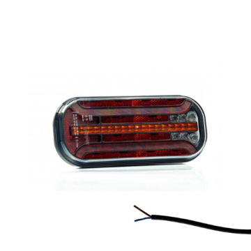 Achterlicht links of rechts (universeel) 100cm kabel 214,3 x 94,3 x 36,2mm opbouw remlicht knipperlicht Kentekenverlichting mistlamp achterlicht rechthoek reflector 150mm IP68 12/24 V CE, ECE-R10 / R7 / R6 / R23 / R4 / R3