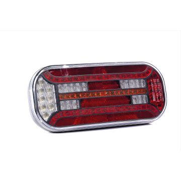 Achterlicht rechts 100cm kabel 302 x 130 x 51mm opbouw remlicht dynamisch knipperlicht Mistlicht Achteruitrijlicht achterlicht lengte driehoek 152mm IP67 12/24 V CE, ECE-R10 / R7 / R6 / R38 / R23 / R3