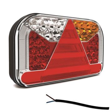Achterlicht LED links kabel 100cm remlicht knipperlicht mistlamp neon-achterlicht lengte driehoek IP68 12/24 V Lavaflow