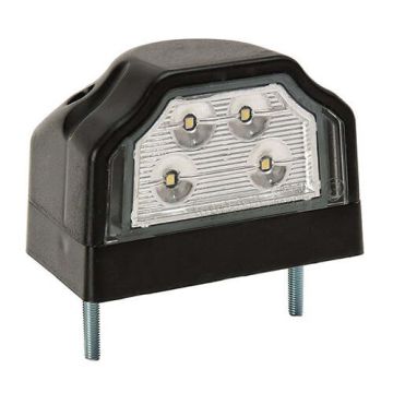 Kentekenlamp LED 12/24 V 96 x 66 x 64mm Schuifconnector 70mm CE, ECE-R10 / R7 / R4 wit