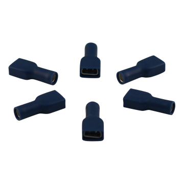 Vlakstekerhuls volledig geisoleerd voor draad 1,5 - 2,5mm2 , 6,3x0,8mm, blauw