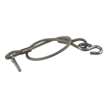 Achterbordkabel Ø5 445mm 1x schroefoog M8x40mm / 1x S-haak